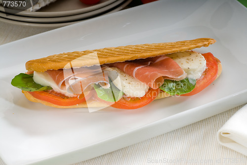 Image of panini caprese and parma ham