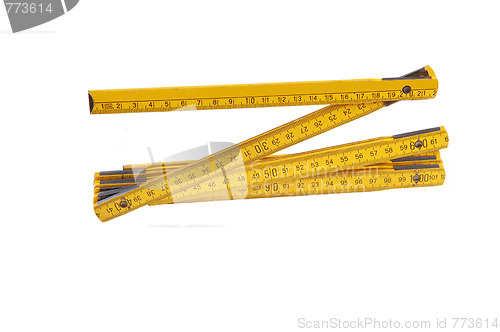 Image of Yellow wooden ruler.