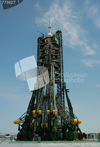 Image of Soyuz Spaceship On The Launch Pad