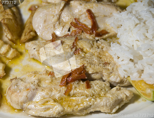 Image of chicken fillet nicaragua style with rice