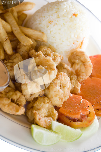 Image of camaron empanizado breaded friend shrimp nicaragua style