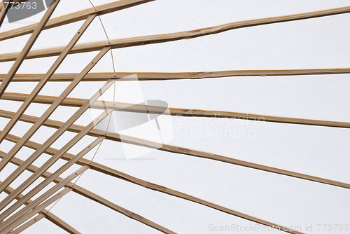 Image of Wooden umbrella abstract