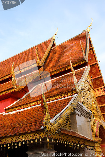 Image of Temple roofs of Wat Phrathat Doi Suthep in Thailand