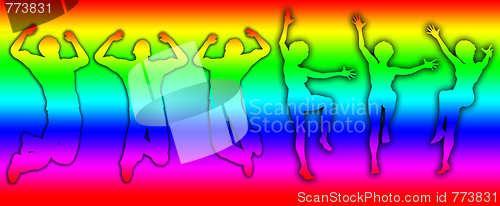 Image of Men And Women Jumping