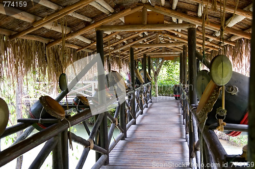 Image of Corridor of wooden bridge