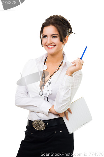 Image of Woman with notepad and pen