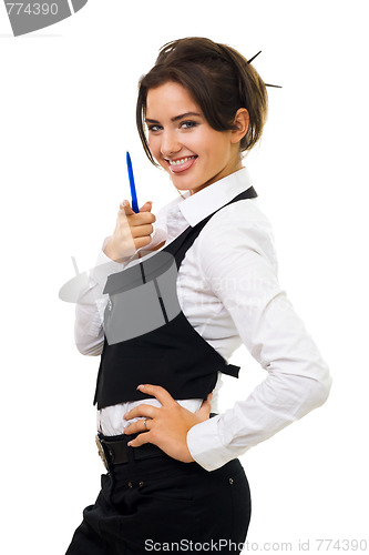 Image of Woman have fun at work