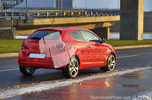 Image of Car next to the bridge