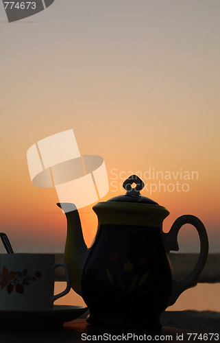 Image of Tea Set At Sunset