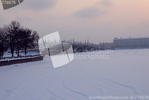 Image of Troitskiy Bridge in the Winter