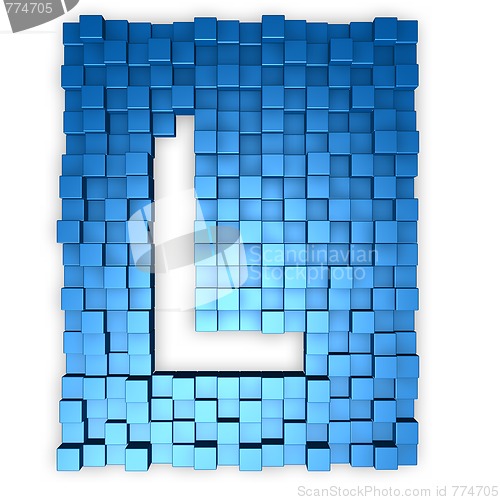 Image of cubes makes the letter l