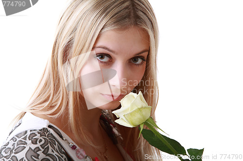 Image of Girl with yellow rose