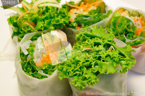Image of fresh salad rolls