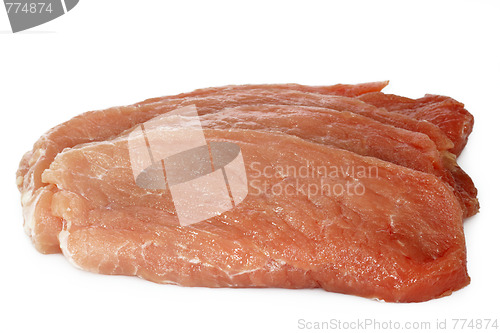 Image of Raw pork cutlet schnitzel