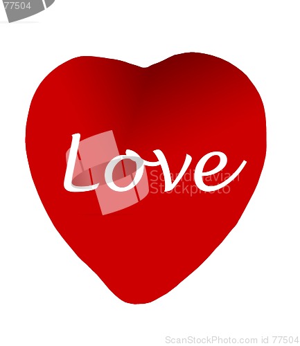 Image of Red heart with love-clipping path