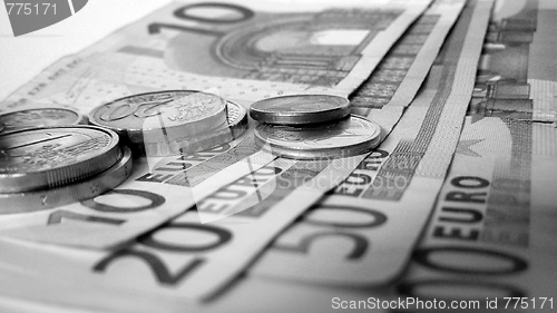 Image of Euro coins and notes
