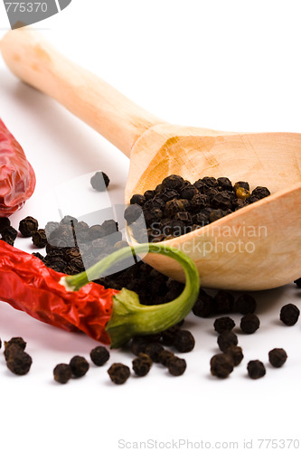 Image of spices and wooden spoon