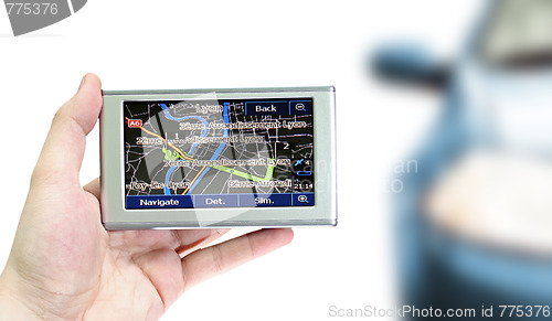 Image of Gps in a man hand.