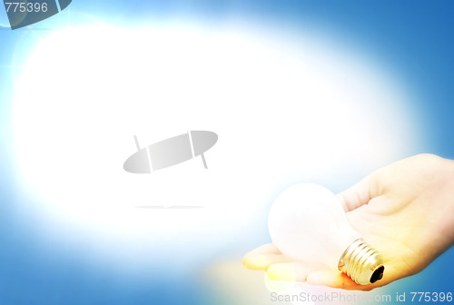 Image of Background with lit lightbulb