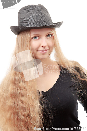 Image of Blond girl with hat