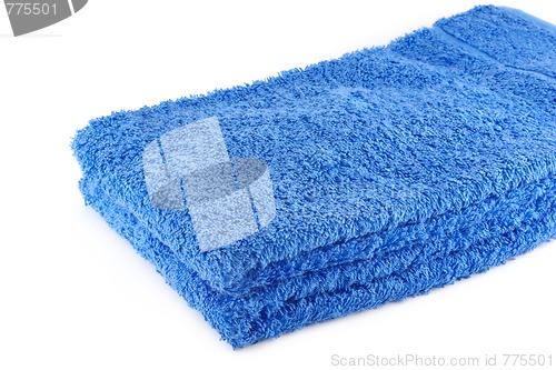 Image of Stack of two blue towels