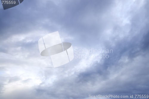 Image of Stormy sky with sunshine