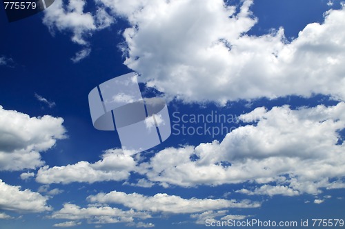 Image of Blue sky with white clouds