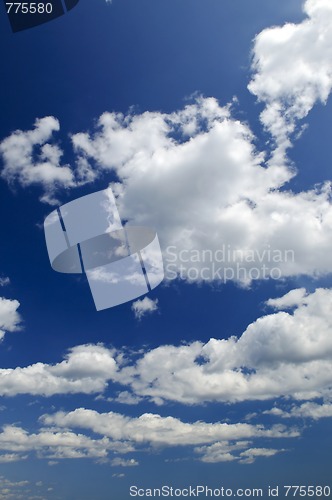 Image of Blue sky with white clouds