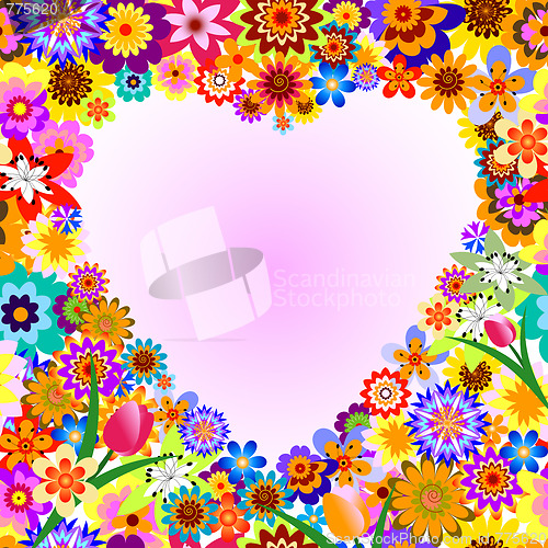 Image of Abstract floral valentine frame 