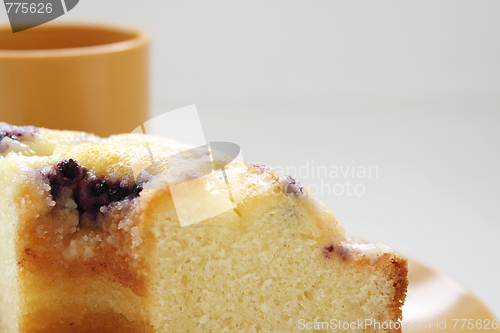 Image of Sliced blueberry cake