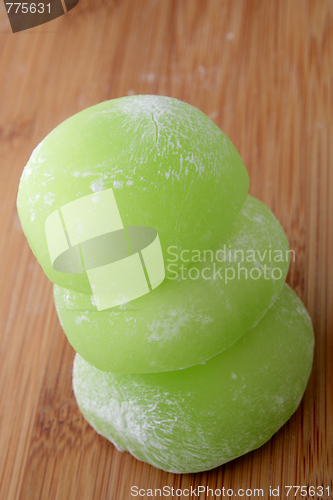 Image of Stack of green dango