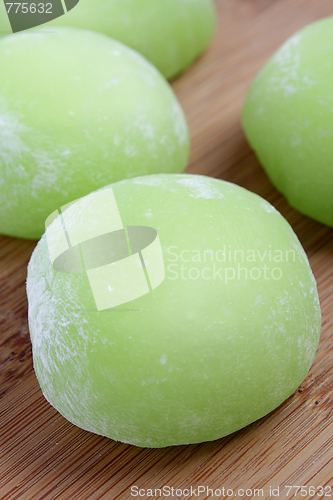 Image of Closeup of green dango