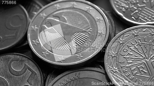 Image of Euro coins background