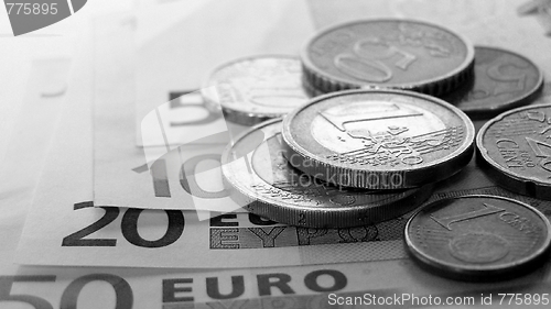 Image of Euro coins and notes
