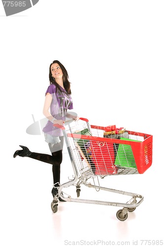 Image of girl with shopping cart