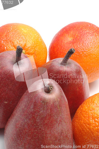 Image of pears and oranges