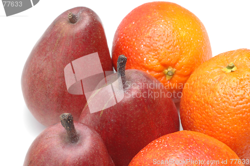 Image of pears and oranges