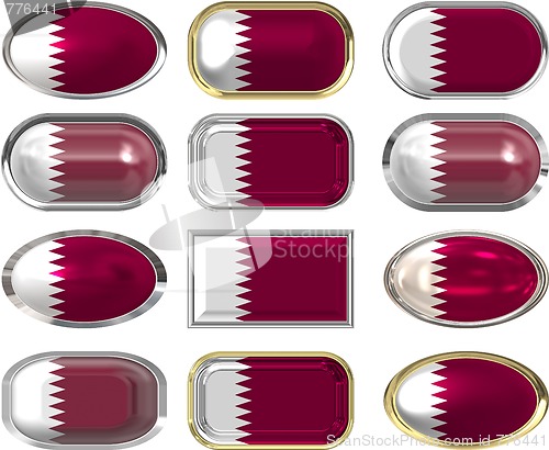 Image of 12 buttons of the Flag of Qatar