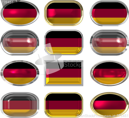 Image of twelve buttons of the Flag of Germany
