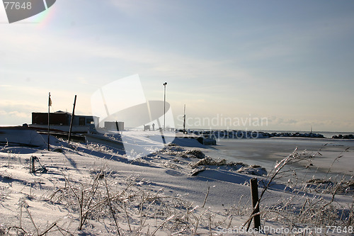 Image of frozen harbour