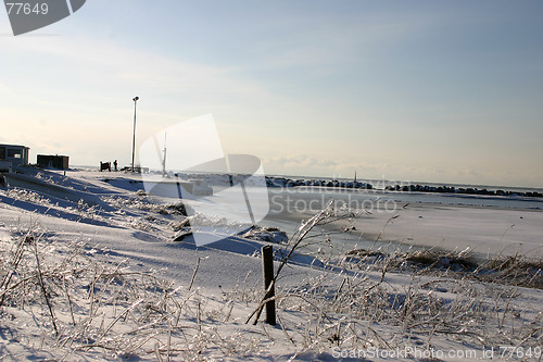 Image of frozen harbour