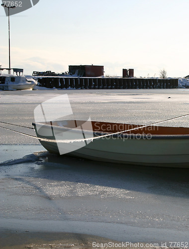 Image of frozen harbour