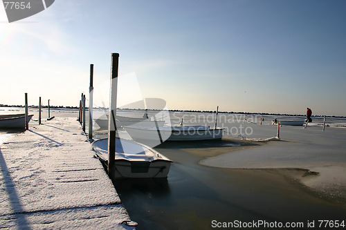 Image of frozen harbour