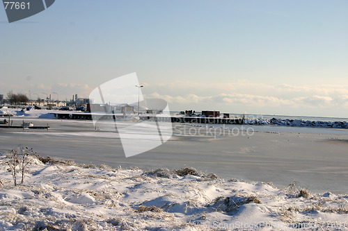 Image of frozen harbour