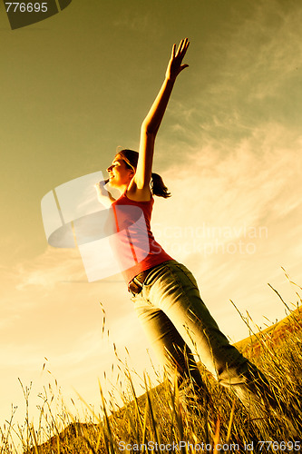 Image of Young woman relaxing
