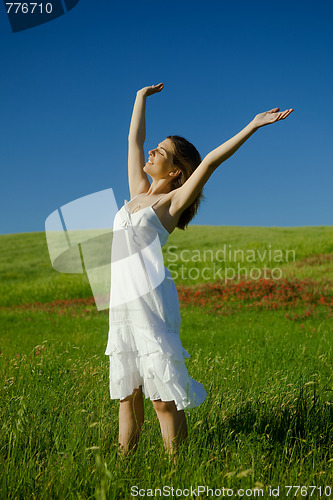Image of Young woman relaxing