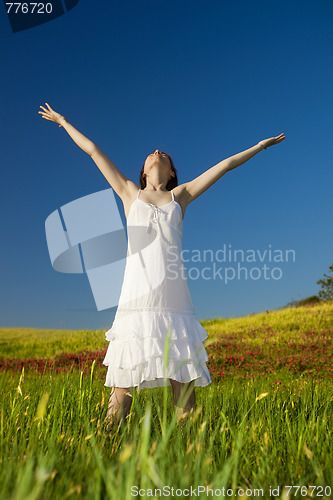 Image of Young woman relaxing
