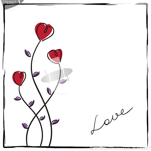 Image of Hand-drawn doodle love card