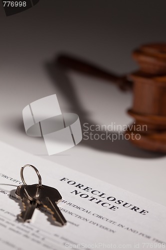 Image of Foreclosure Notice, Gavel and House Keys