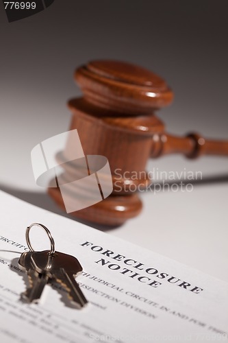 Image of Foreclosure Notice, Gavel and House Keys